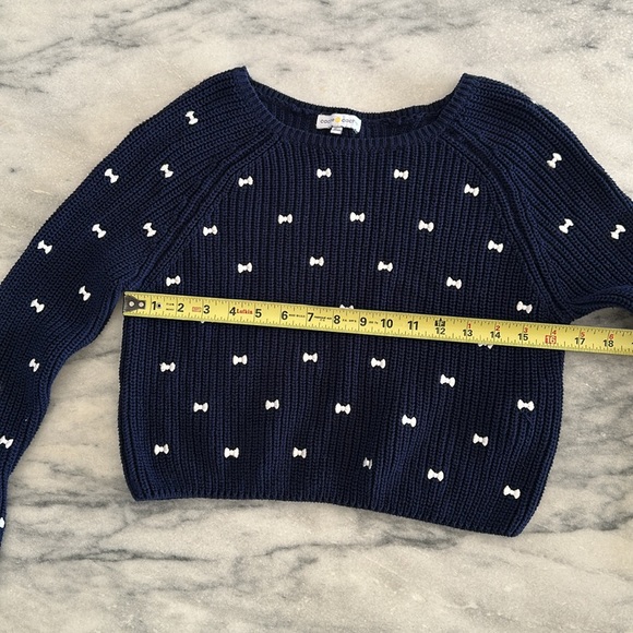Coquette Girl Crop Embroidered Bow Sweater - Picture 8 of 9
